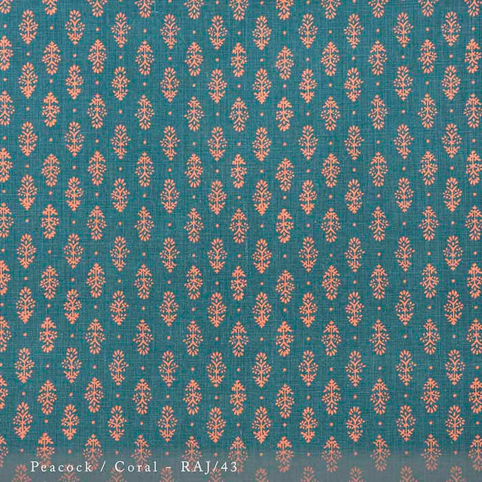 Lisa Fine Rajkot Peacock/Coral Fabric Sample RAJ-43