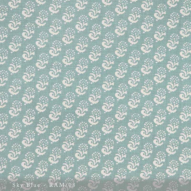 Lisa Fine Rambagh Sky Blue Fabric Sample RAM-08