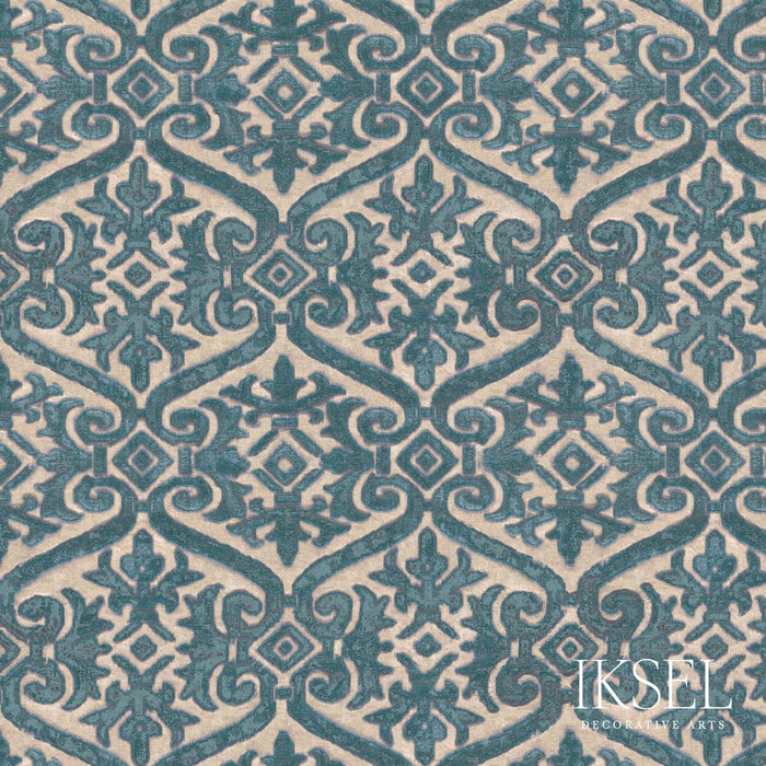 Schumacher Loredan Peacock Fabric RF901CS57