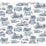 York Modern Vista Toile Navy Wallpaper RT7862
