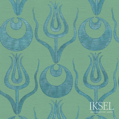 Schumacher Tulip & Crescent Original Wallpaper Sample RW201CS01-255