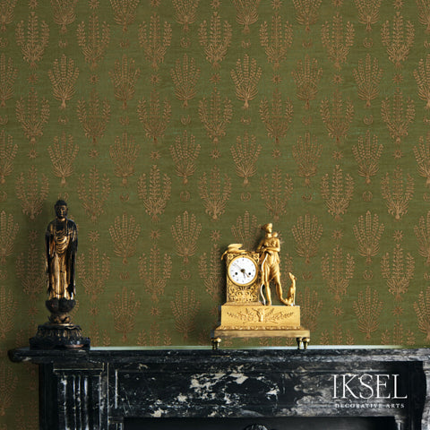 Schumacher Roxelane Oregano Wallpaper Sample RW205CR67-255