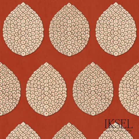 Schumacher Pomegranate Narred Wallpaper Sample RW209CR22-255