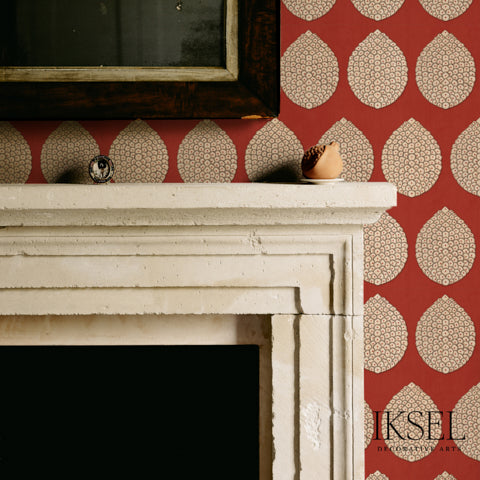 Schumacher Pomegranate Narred Wallpaper Sample RW209CR22-255