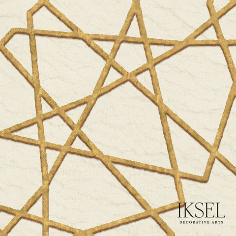 Schumacher Mamluk Geometric Bone Wallpaper Sample RW216CS21-255