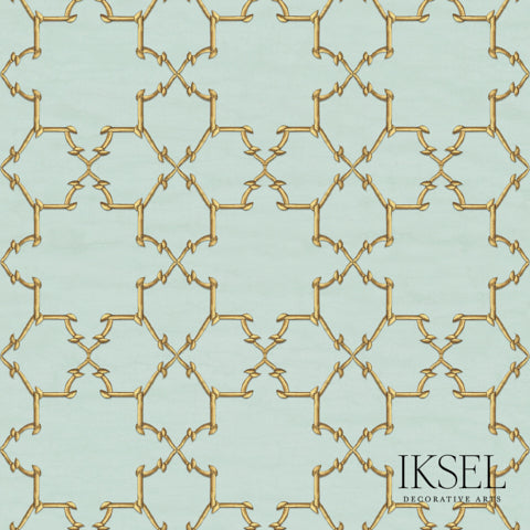 Schumacher Jali Panka Cloud Blue Wallpaper Sample RW325CS68-255