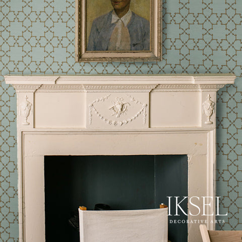 Schumacher Jali Panka Cloud Blue Wallpaper Sample RW325CS68-255