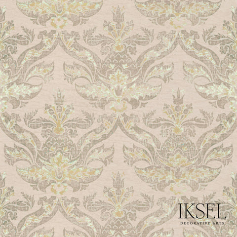 Schumacher Rialto Pebble Rose-Cashmere Wallpaper Sample RW404CR50-255