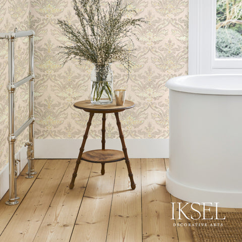 Schumacher Rialto Pebble Rose-Cashmere Wallpaper Sample RW404CR50-255