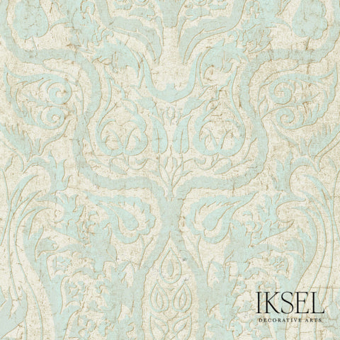 Schumacher Bellini Cold Cream Wallpaper Sample RW406CR65-255