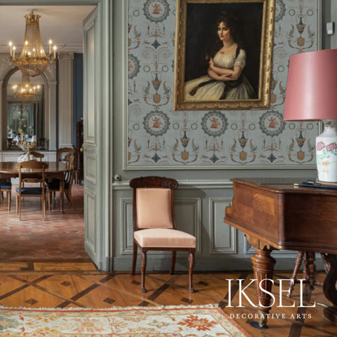 Schumacher Directoire Medallions Original Wallpaper Sample RW410CS01-255