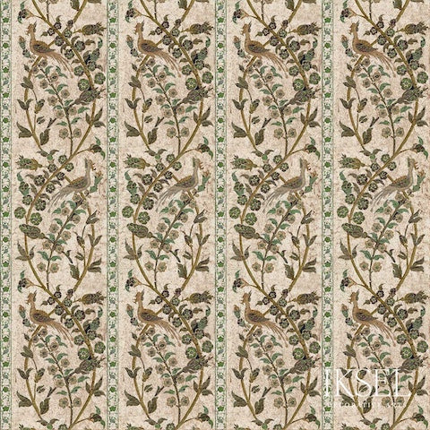 Schumacher Aleppo Stripe Green Wallpaper Sample RW537CR61-255