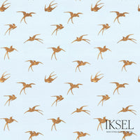 Iksel Japanese Birds Sky Blue-Gold Wallpaper RW602CR40-375