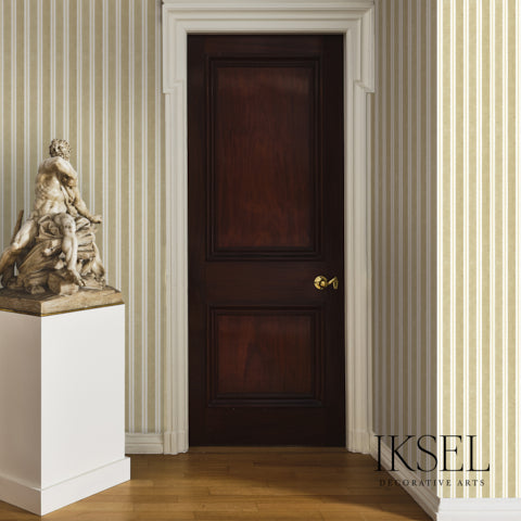 Schumacher Kubilai's Stripe Yellow Wallpaper Sample RW713CS72-255
