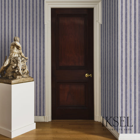 Schumacher Kubilai's Stripe Mauve Wallpaper Sample RW713CS73-255