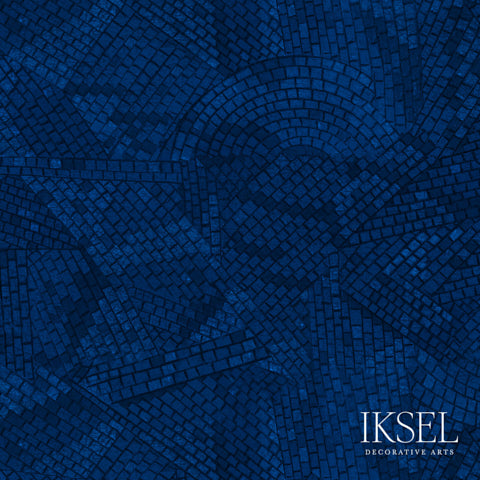Schumacher Palace Mosaic Midnight Wallpaper Sample RW802CR70-255
