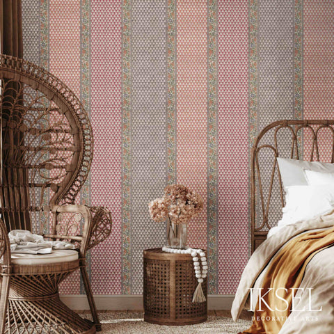 Schumacher Kashan Stripe Original Wallpaper Sample RW919CS01-255