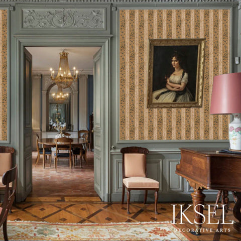 Schumacher Delhi Stripe Original Wallpaper Sample RW923CS01-255