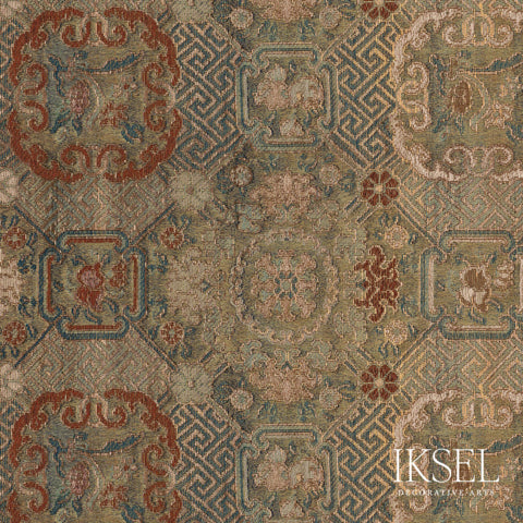 Schumacher Japanese Medallions Autumn Wallpaper Sample RW930CR62-255