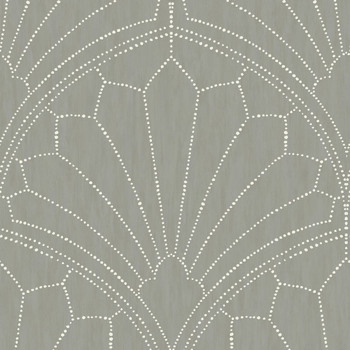 Seabrook Designs Scallop Medallion Cinder Gray And Ivory Wallpaper RY31515