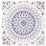 Seabrook Designs Mandala Boho Tile Fabric Coral, Cream, And Midnight Blue Fabric RY32306F