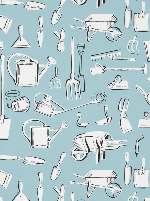 Pierre Frey Les Outils Du Jardinier Ciel Wallpaper Sample FP762001
