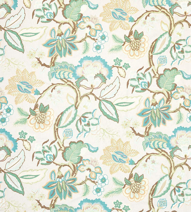 Old World Weavers Hillside Crewel Celadon Fabric Sample S7HILL0002