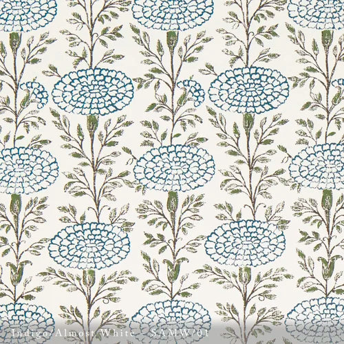 Lisa Fine Samode Wallpaper Indigo/Parchment Wallpaper Sample SMDW-01