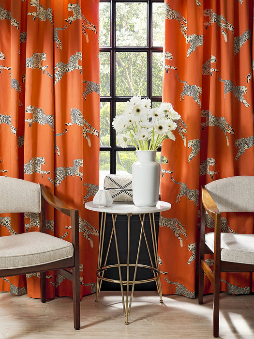 Scalamandre Leaping Cheetah Cotton Print Clementine Fabric SC166340002