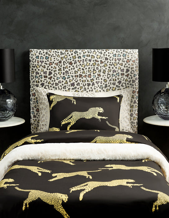 Scalamandre Leaping Cheetah Cotton Print Evergreen Fabric Sample SC166340005