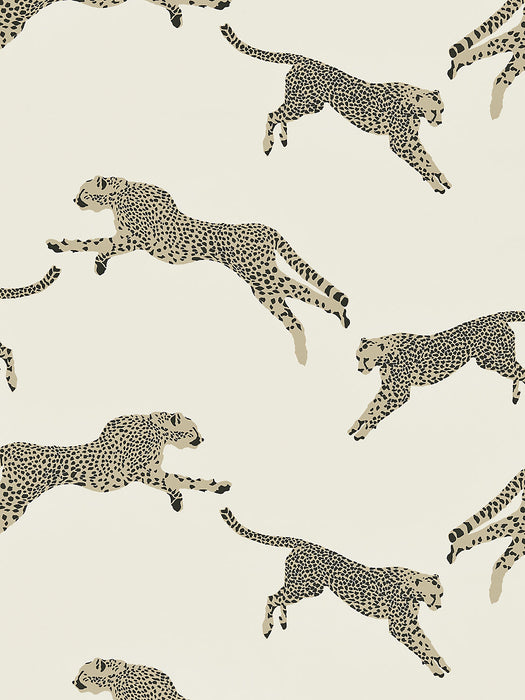 Scalamandre Leaping Cheetah Cotton Print Dune Fabric SC166340001