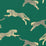 Scalamandre Leaping Cheetah Cotton Print Evergreen Fabric SC166340005