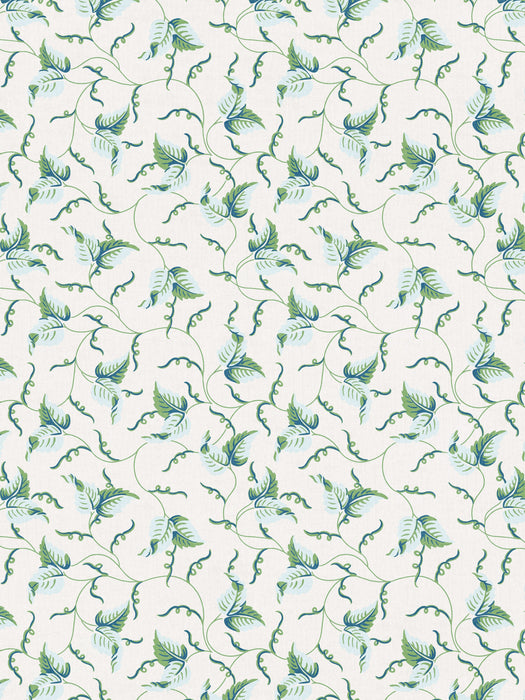 Scalamandre Angle Leaf Print Sky Garden Fabric Sample SC166670002