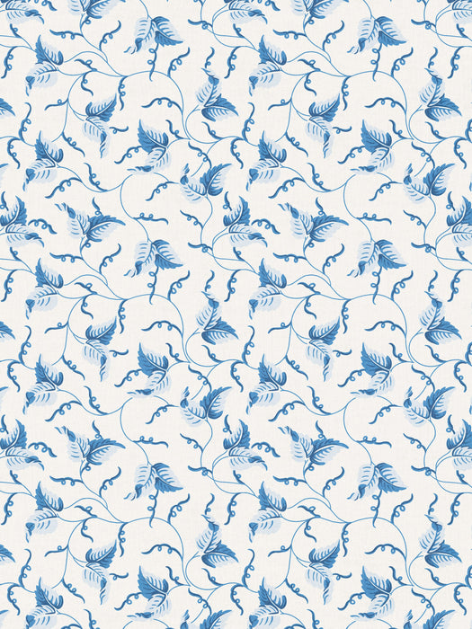 Scalamandre Angle Leaf Print Cobalt Fabric SC166670005