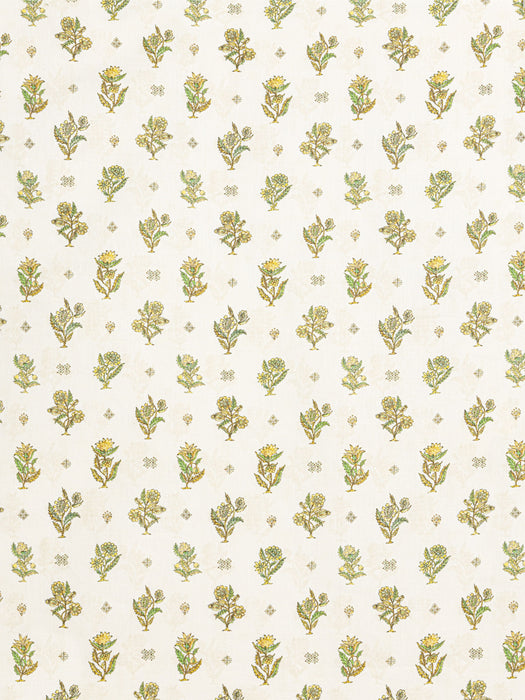 Scalamandre Calico Print Lemongrass Fabric Sample SC166690003