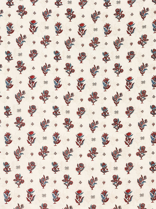 Scalamandre Calico Print Ruby Peacock Fabric Sample SC166690004