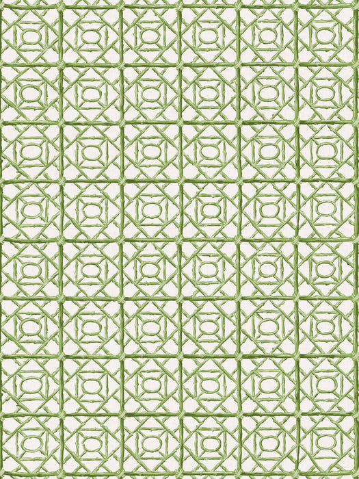 Scalamandre Ormond Fret Print Grass Fabric Sample SC166710005