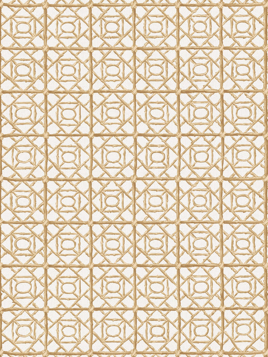 Scalamandre Ormond Fret Print Twine Fabric Sample SC166710006