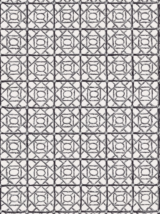 Scalamandre Ormond Fret Print Charcoal Fabric SC166710007