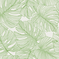 Seabrook Designs Tarra Monstera Leaf Hill Green Wallpaper SC20204