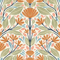 Seabrook Designs Carmela Folk Floral Summer Ends Wallpaper SC20606
