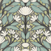 Seabrook Designs Carmela Folk Floral Spirit Grey Wallpaper SC20608