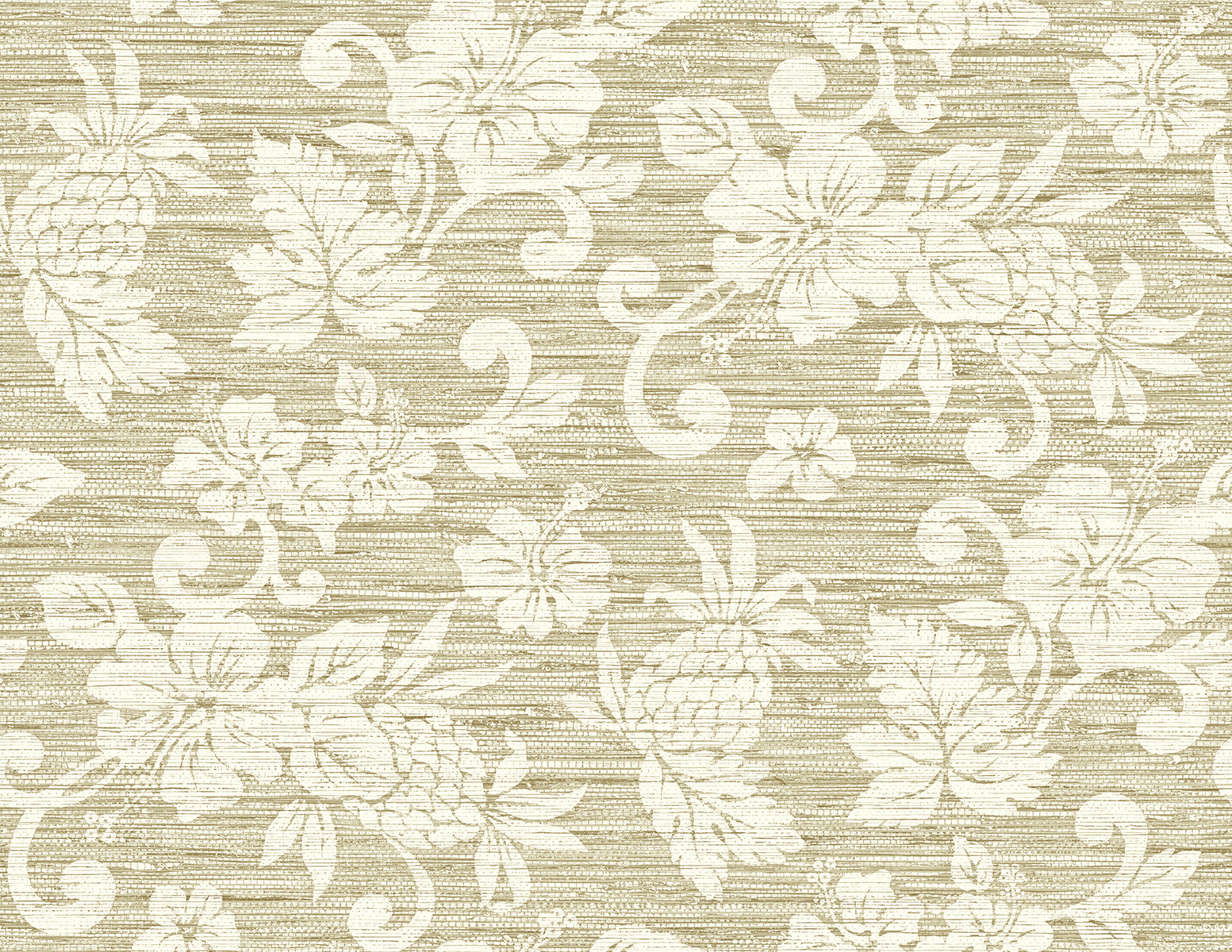 Seabrook Designs Juno Island Floral Saddle Tan Wallpaper SC20805