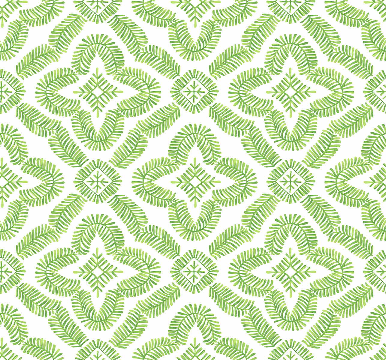 Seabrook Designs Talia Botanical Medallion Kiwi Green Wallpaper SC21304