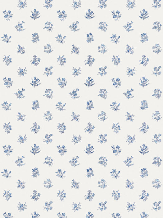 Scalamandre Summer Flora Wallcovering Misty Blueberry Wallpaper SCWP81053D0002