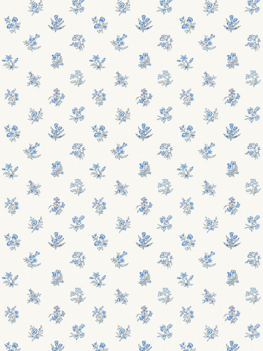Scalamandre Summer Flora Wallcovering Aqua Bluejay Wallpaper Sample SCWP81053D0003