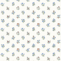 Scalamandre Summer Flora Wallcovering Cobalt Rouge Wallpaper SCWP81053D0004