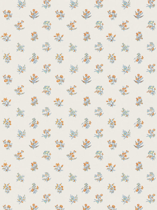 Scalamandre Summer Flora Wallcovering Tangerine Sky Wallpaper Sample SCWP81053D0005
