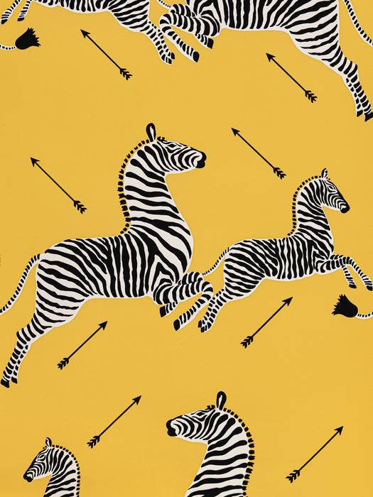 Scalamandre Zebras - Wallpaper Sample - Trimmed Yellow Wallpaper Sample SCWP81388D0006