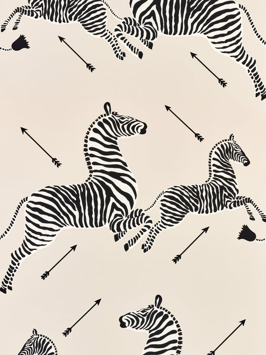Scalamandre Zebras - Wallpaper Sample - Trimmed Sandstone Wallpaper Sample SCWP81388D0013